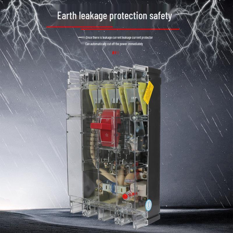 Transparent Plastic Circuit Breaker DZ20L-160A - Anti-Electric Shock Protector for Three-Phase Four-Wire Systems
