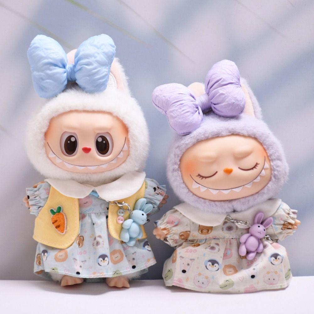 

Cute Animal Style Sitting Labubu Time Cloth 17cm Plush Dolls Clothes Cotton Doll Accessories Style 3