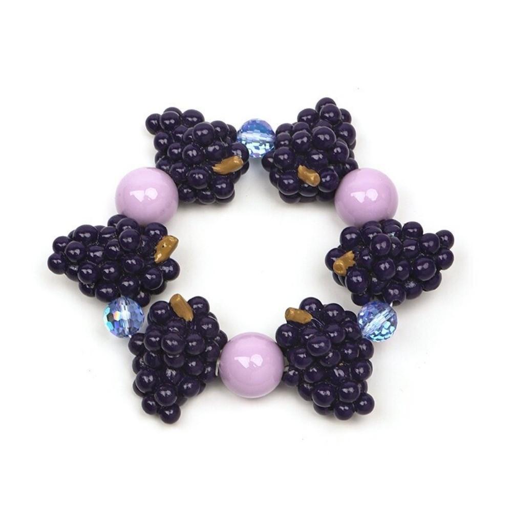 Colorful 3D Fruit Elastic Bangle Resin Exaggerated Bracelet Unique Beaded Bracelet  Women