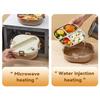 800Ml 304 Stainless Steel Divided Lunch Box With Cutlery Microwave 3/4 Grids Leak Proof Large Capacity Lunch Container