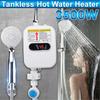 3500W 220V Water Heater Bathroom Kitchen Instant Electric Hot Water Heater Tap Temperature Display with Faucet Shower