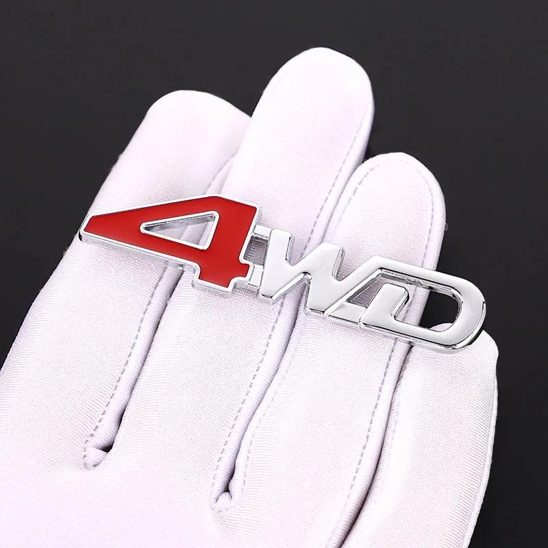 1Pcs Car 3D Metal Stickers 4WD 4X4 Decals for Nissan Juke X-trail Qashqai Opel Astra H G Insignia Kia RIO Ceed Sorento Sportage