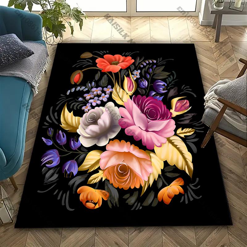 

1PC Color Abstract FlowersTheme Carpet Rug for Living Room Bedroom Entrance Door Decor Mat, Kids Non-slip Mat Fast Shipping 40x60cm