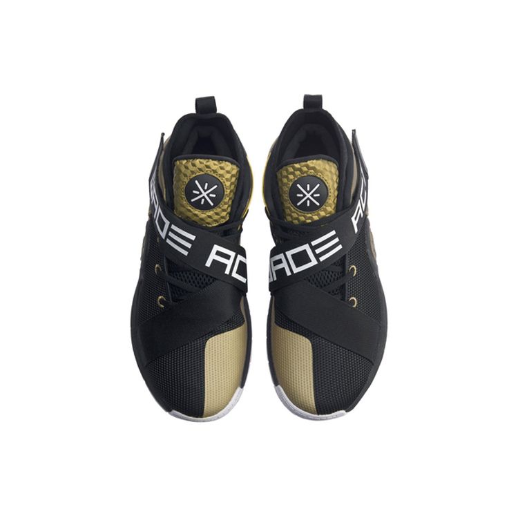Li Ning All City 7 Wade Series Comfortable Sports Non-Slip Lightweight Mid-Top Basketball Shoes Men sneaker Black Gold ABAP105-1