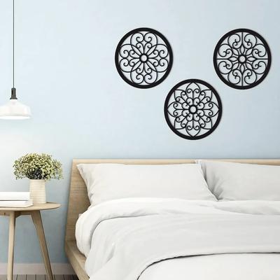 3 ks Rustikální kovová nástěnná dekorace – Moderní selský styl. Závěsná dekorace do obývacího pokoje, ložnice, chodby, kanceláře a kuchyně.