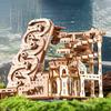 Ury 3D Wooden Puzzle Electric Track Device Marble Run Set Counter Current Compass Model Science Ball Maze Assembly Gift For Kids