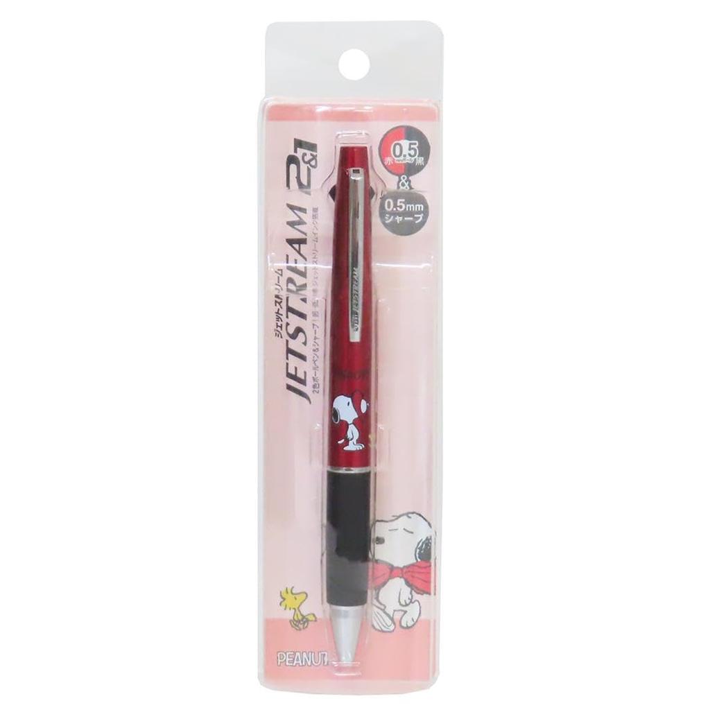 Snoopy Pencil Ballpoint Jetstream 2 Peanuts [Mechanical & Black/Red 2-Color Pen] & 1/Heart