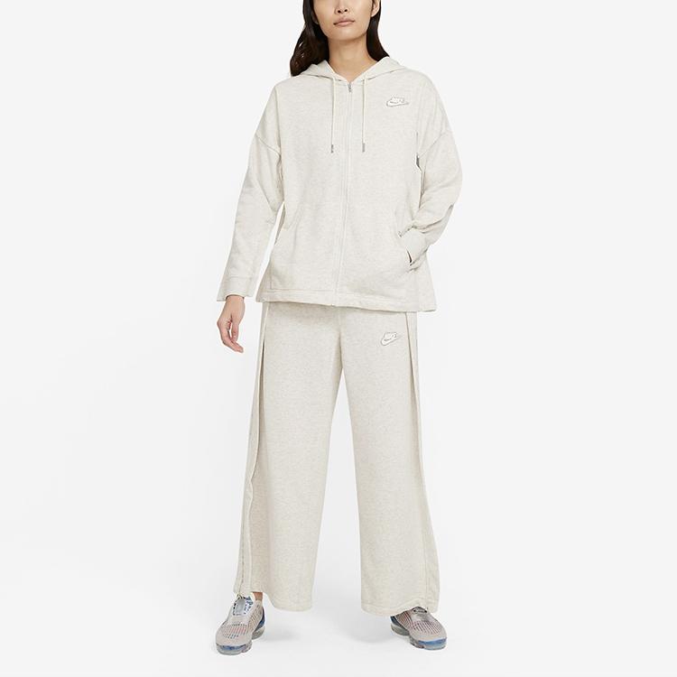 Nike Sportswear Full-Length Zipper Hooded Jacket Women Jacket Oatmeal CZ8360-141