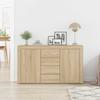 Sideboard in Sonoma Oak Finish 120 x 36 x 69 cm Particleboard