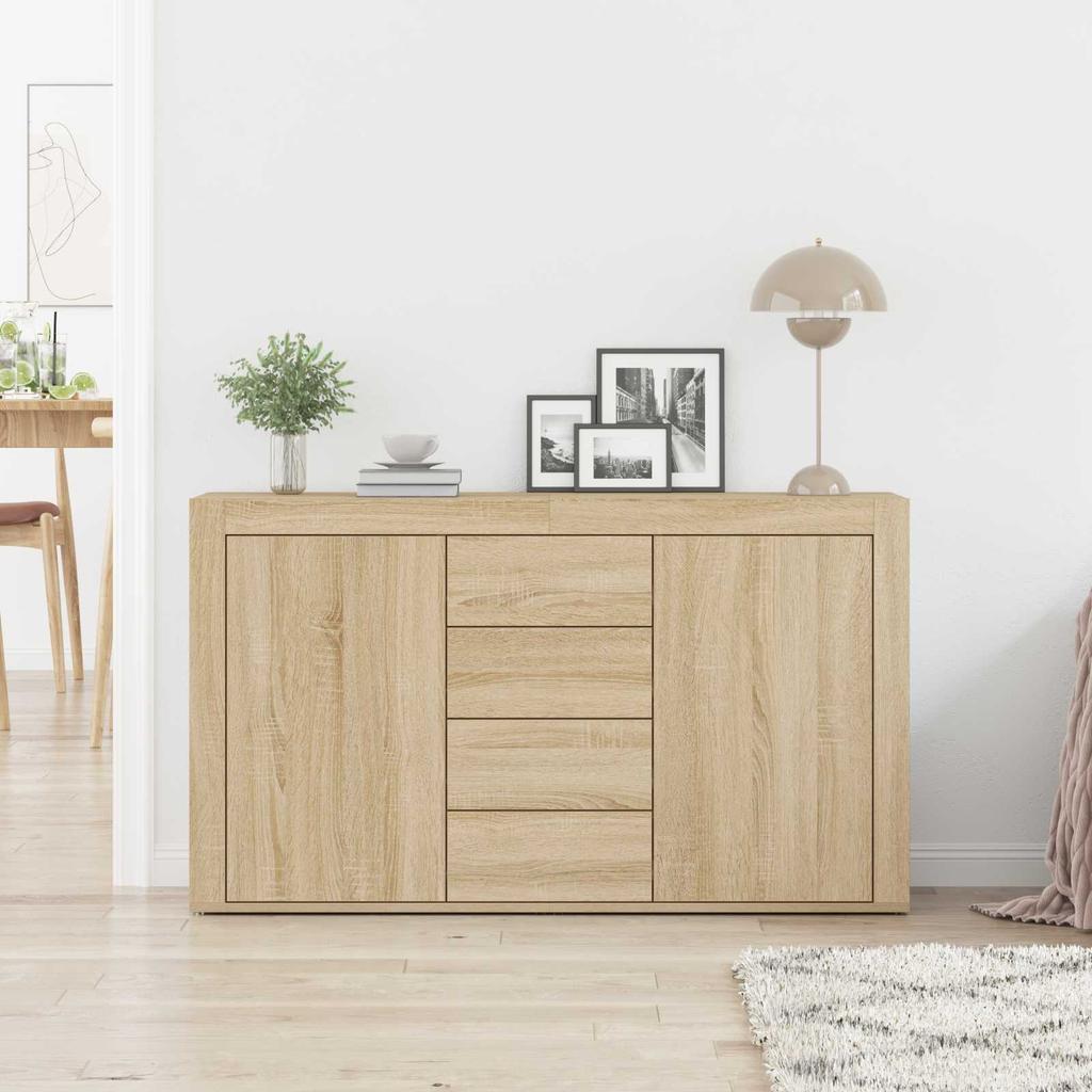 Sideboard in Sonoma Oak Finish 120 x 36 x 69 cm Particleboard