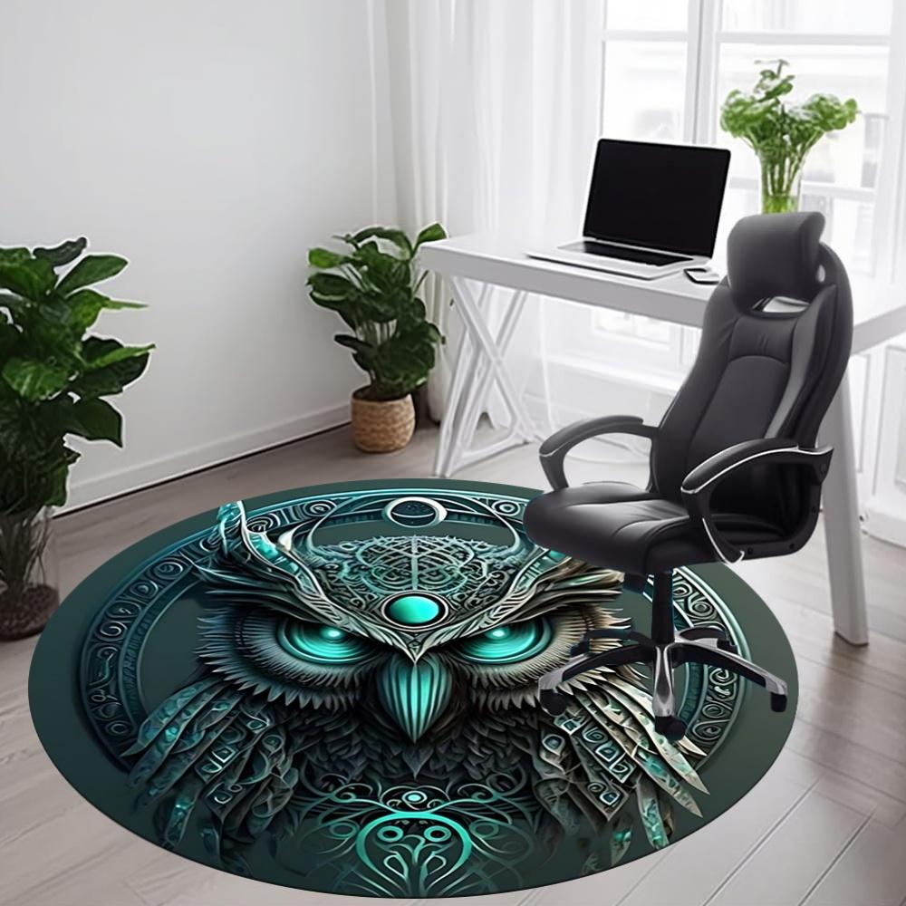 1pc Owl Fantasy Office Round Area Rug, Under Office Chairs Bedroom Living Room Home Decor, Room Deco, Available in Various Sizes