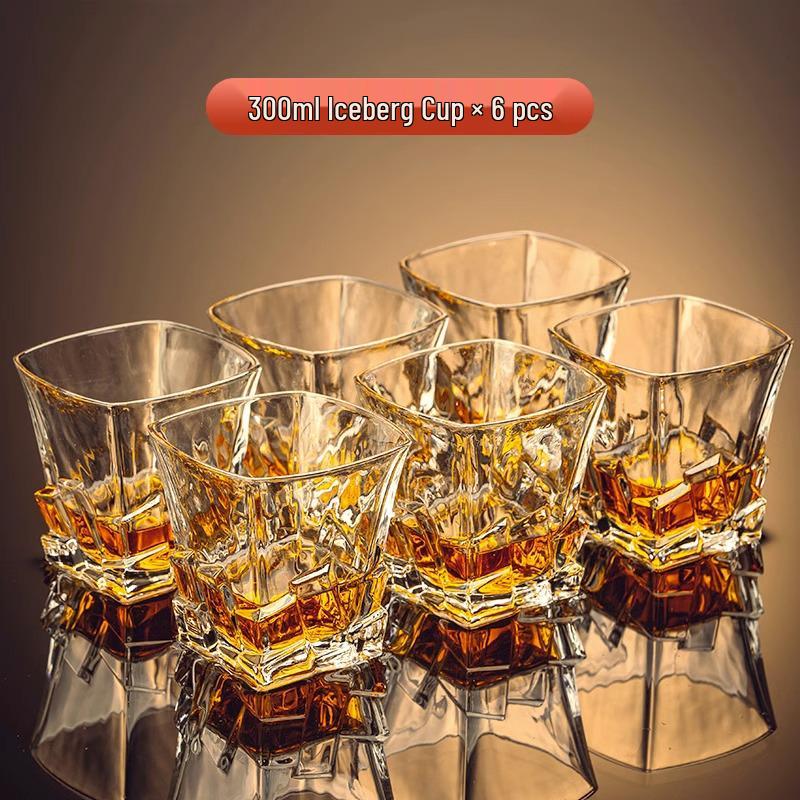 Crystal Glass Barware Set: Beer Mugs, Whiskey & Cocktail Glasses, Wine Glasses, Water Cups for Home