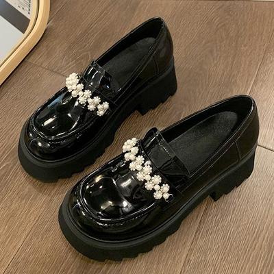 Mary Jane Small Leather Shoes Women's Spring and Autumn New Height-increasing Women's Shoes Platform Shoes Women's Muffin Soft-soled Single Shoes