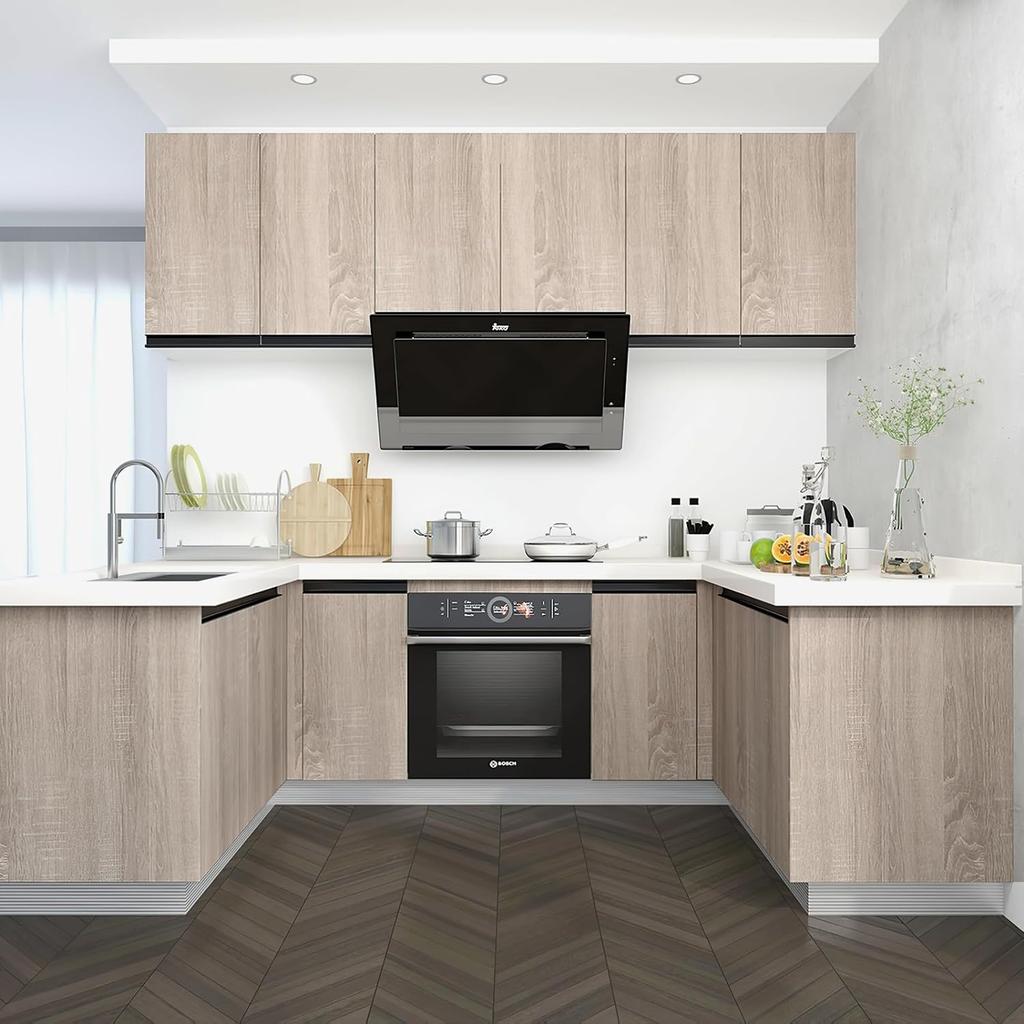 55cm Wide Wood Grain Home Decor Furniture Waterproof Vinyl Wall Sticker Self Adhesive PVC Wallpaper Kitchen Cabinet Door Sticker