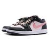 Jordan Air Jordan 1 Slip Resistant Abrasion Resistant Low top Vintage Basketball Shoes Women's Black Pink DC0774-101(Team44-B)