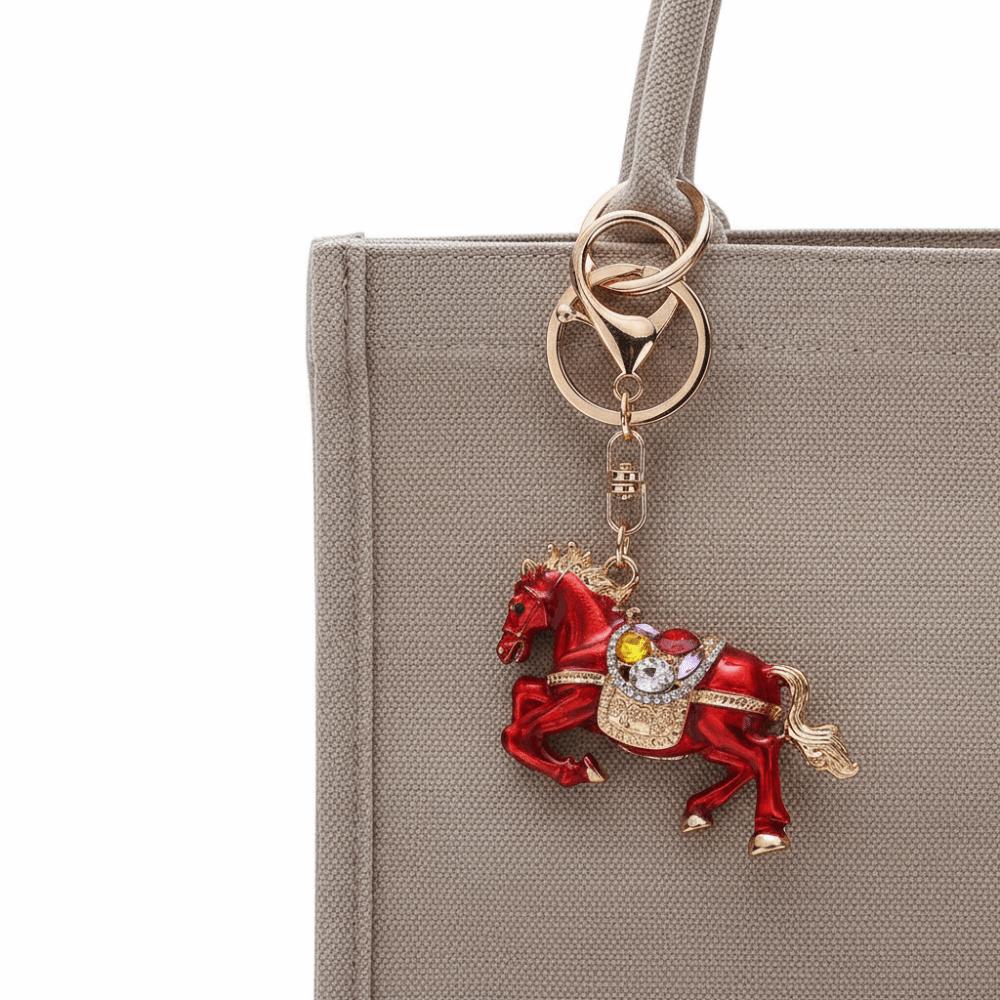 Three-dimensional Horse Keychain Oil Painting Bag Hanging Ornaments Bag Pendant Car Key Chain  Men