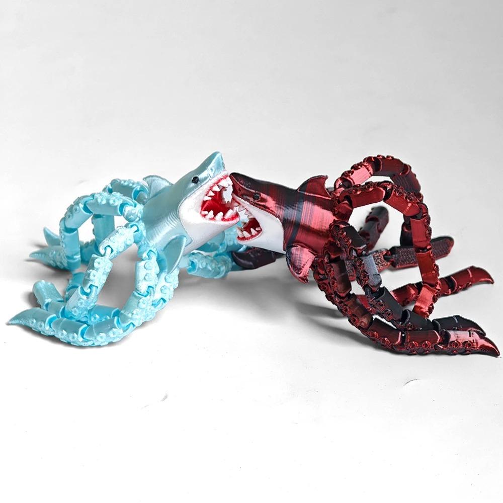 Mostro Marino Bloop Stampa 3D Flessibile Articolato Giocattolo Fidget – Mangiaterra Creatura degli Abissi Collezionabile, Giocattolo da Scrivania per Alleviare lo Stress