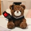 23cm Doctor Cap Bear Plush Toy Graduation Bear Plush Doll Cute Hug Rose Soft Animals Bachelor Bea Graduate Gifts for Students
