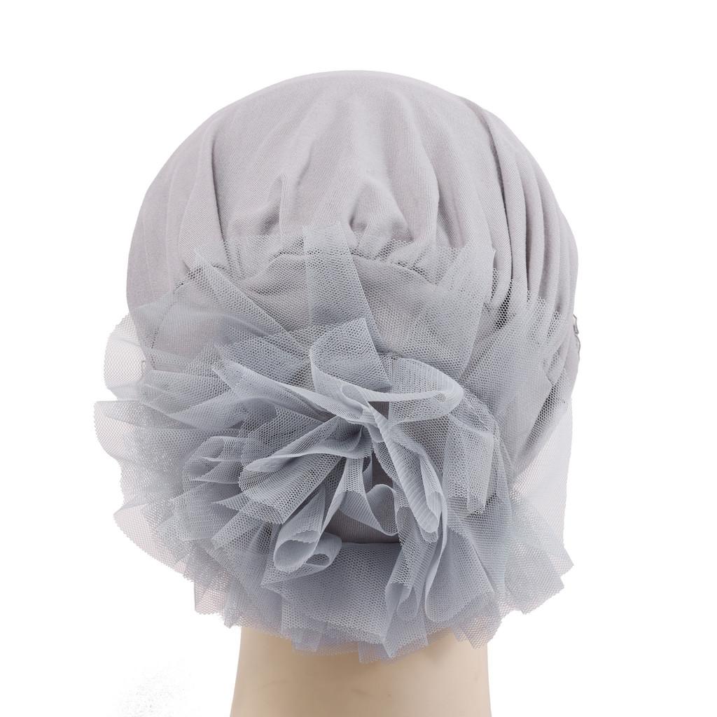 Plain Color Silk Cotton Head Cover With Sunshade And Elastic Band For Casual Wear