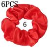 6pcs/lot Hair Scrunchies Bands Scrunchy Ties Ropes Ponytail Holder for Women or Girls Accessories Satin Headwear Solid Color Set