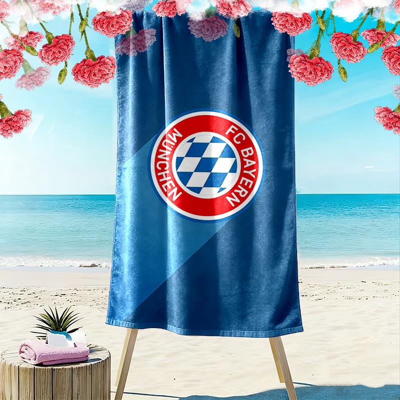 FC Bayern München Print Beach Towel, Large Soft Quick Dry Towel for Beach Camping Swimming