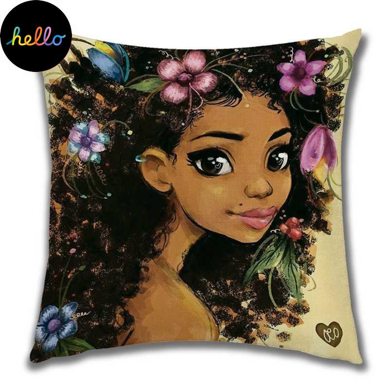 Abstract Painting Africa Cus on Cover African Woman Home Decor Pillow Case Gallery Exotic Ethnic Stye Linen Cus on Cover