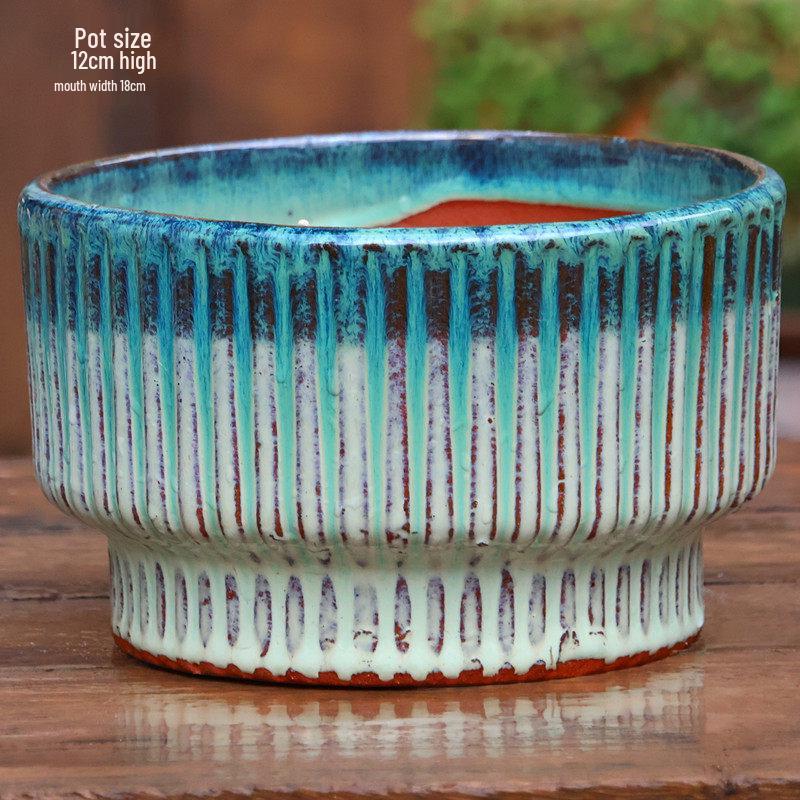 Nordic Style Handmade Wide Mouth Ceramic Flower Pot for Bougainvillea & Bird of Paradise