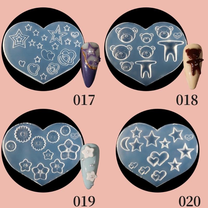 Silicone Nail Art Handicrafts Moulds DIY Nail Tools Accessories Nail Carving Molds Silicone Material for Nail Decoration