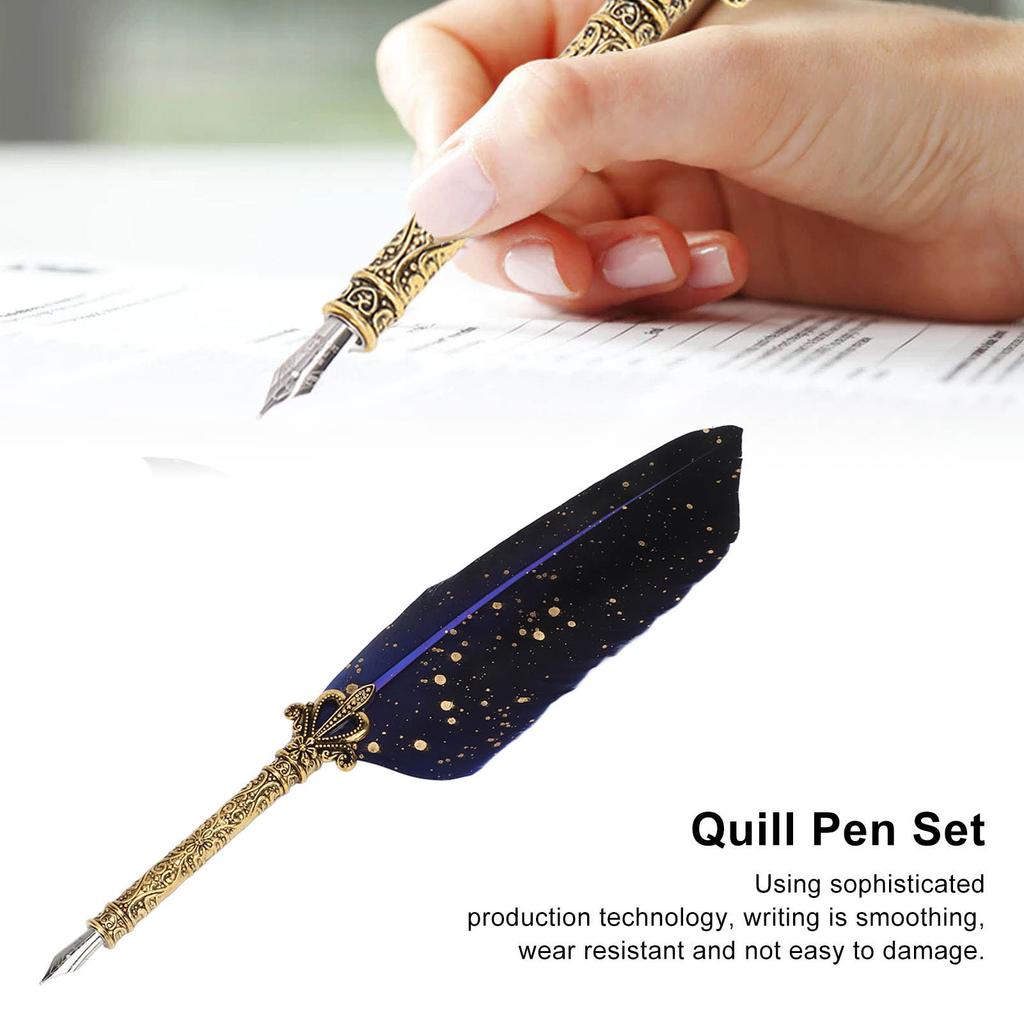 Quill Pen Set Exquisite Retro Smoothing Writing   Pen Caligraphy Pen Kit with Multiple Replacement Nibs