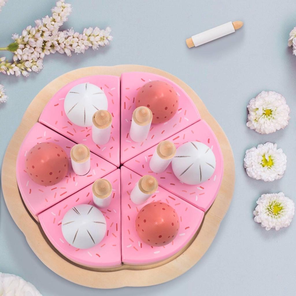 Play Food Two-Layer Pretend Birthday Cake Toy Hand-Eye Coordination for Toddlers