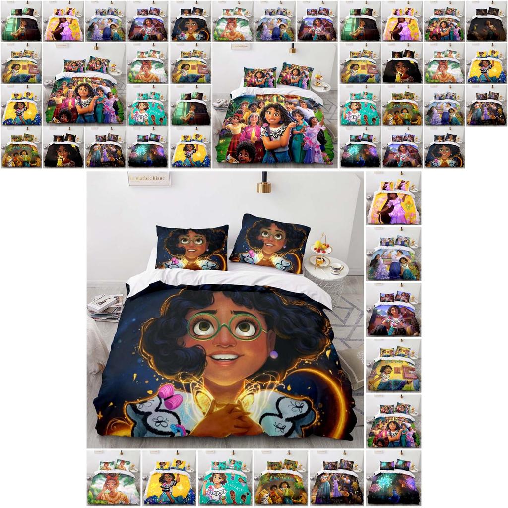 Disney Encanto Cartoon Print 2/3-pcs Bed Set Soft Bedding Set Cover