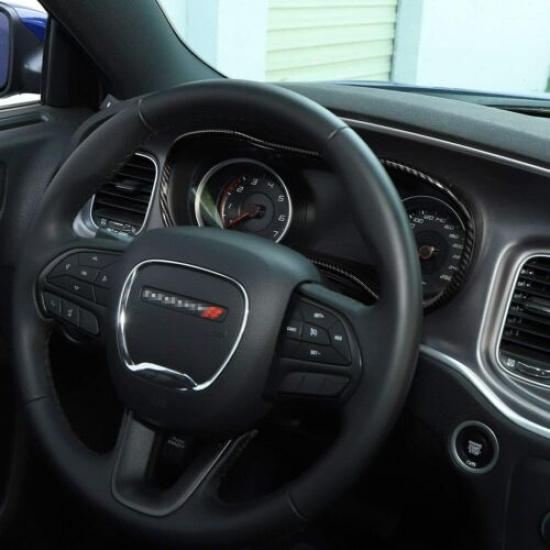 Carbon Fiber Dashboard trument Box Cover Trim Ring For Dodge Durango 2011-20