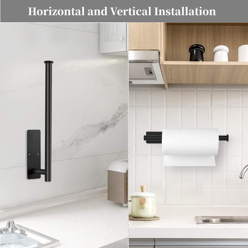 Paper Towel Holder Punch-Free Roll Paper Holder Kitchen Tissue Shelf Under Cabinet Fresh Film Tin Foil Holder Accessory