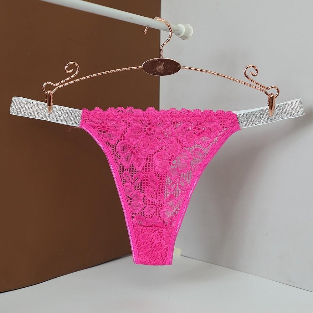 Transparent Lace Flower Panties Crystal Mesh Briefs Fashion Rhinestone Thong  Ladies