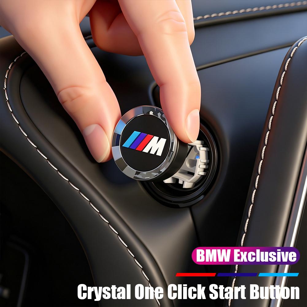 Crystal One Click Start Stop Button Cover M Tri Color Logo Ignition Switch Decor Accessories Trim For BMW E90 G80 M3 G30 M5 F82 npbf16