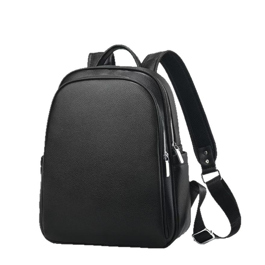 

2025 new backpack temperament material unisex backpack casual multi-functional travel bag 26*11*32 чёрный