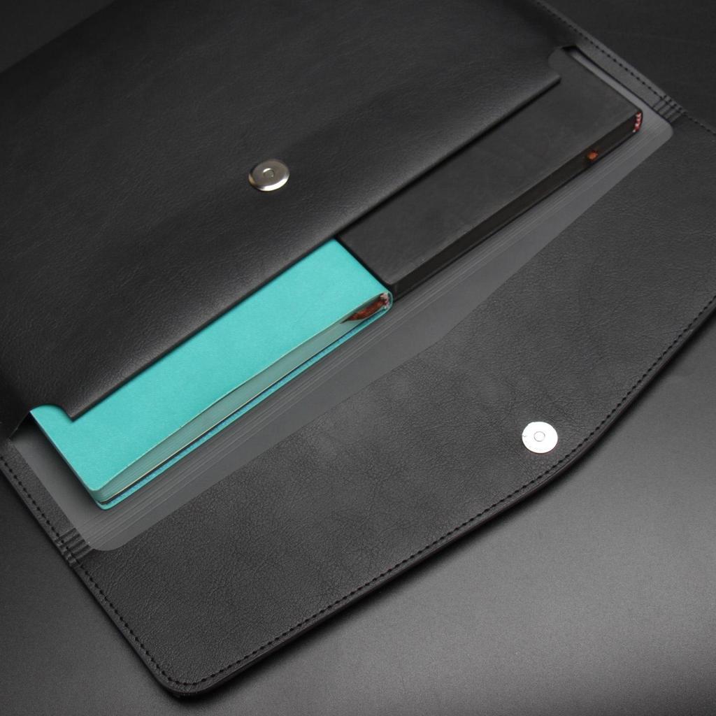 A4 Large Capacity PU Leather Document Bag - Customizable Logo