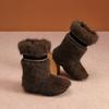 Women's Thick Bottom Fur Upper Fashion Winter Lightweight Warm Anti Cold Snow Boots Non-slip Casual Sneakers Cotton Boots