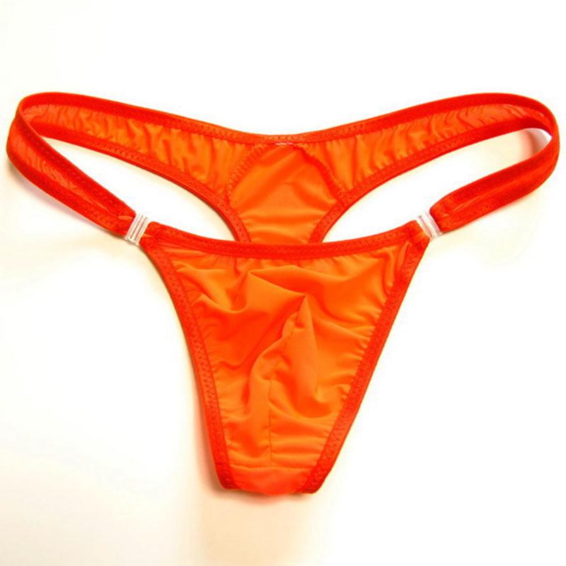 2019 Hot M/L/XL Translucent Mens Nylon Thongs Men Sexy Button Bikini Briefs Gay G-string/Jocks/Tanga/T-back Gay Underwear