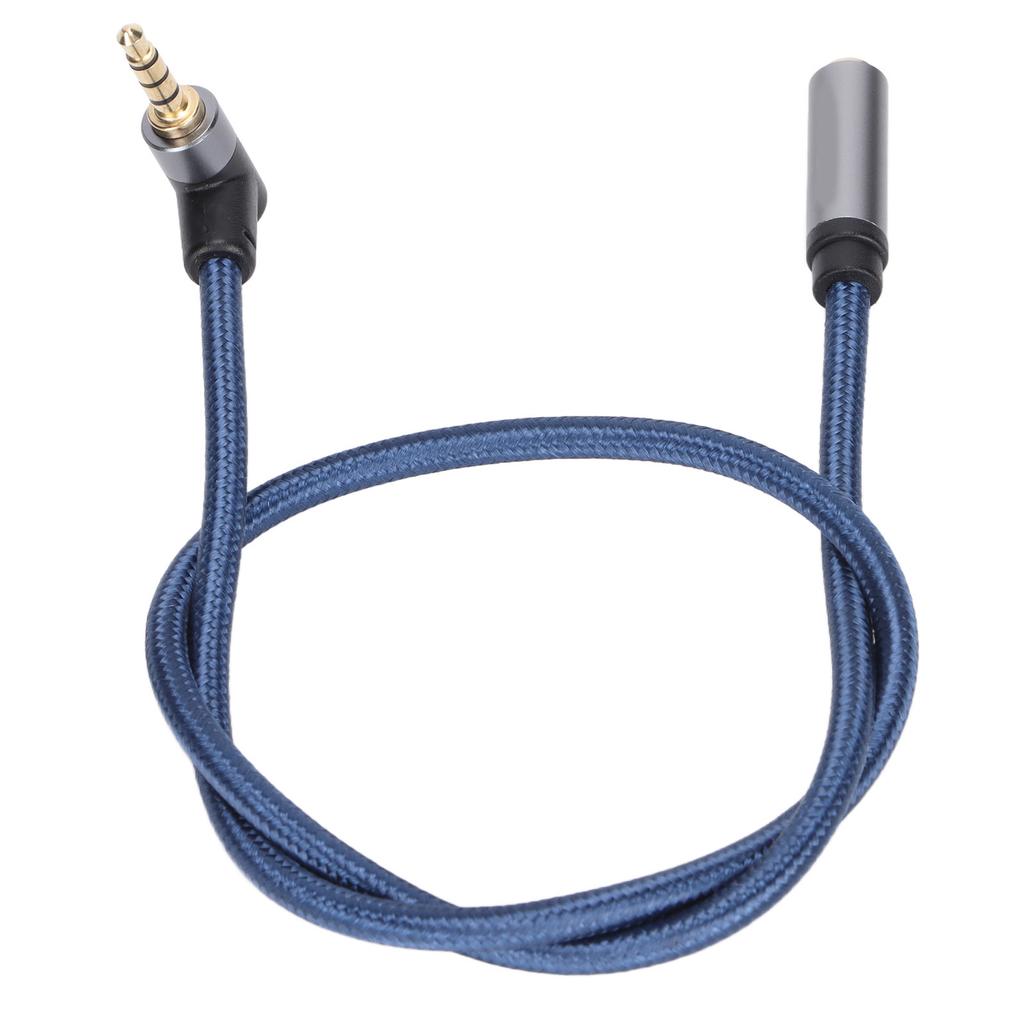 3.5mm Female to 90 degrees  Male Audio Extension Cable 4 Conductor Stereo Audio Cable for MP3 PC Smart Phone