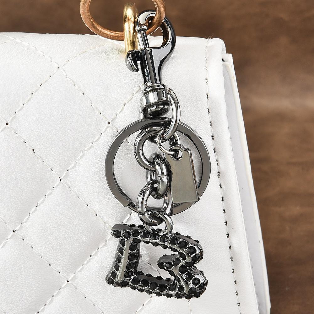 Alphabet Keychain With Alloy Crystals For Bag Decoration In Stylish Summer 2025