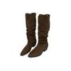 Internet Celebrity Fashion Wear Pile Boots Women 2025 Autumn New Wear Versatile Flip Through Thin Middle Heel Fashion Boots