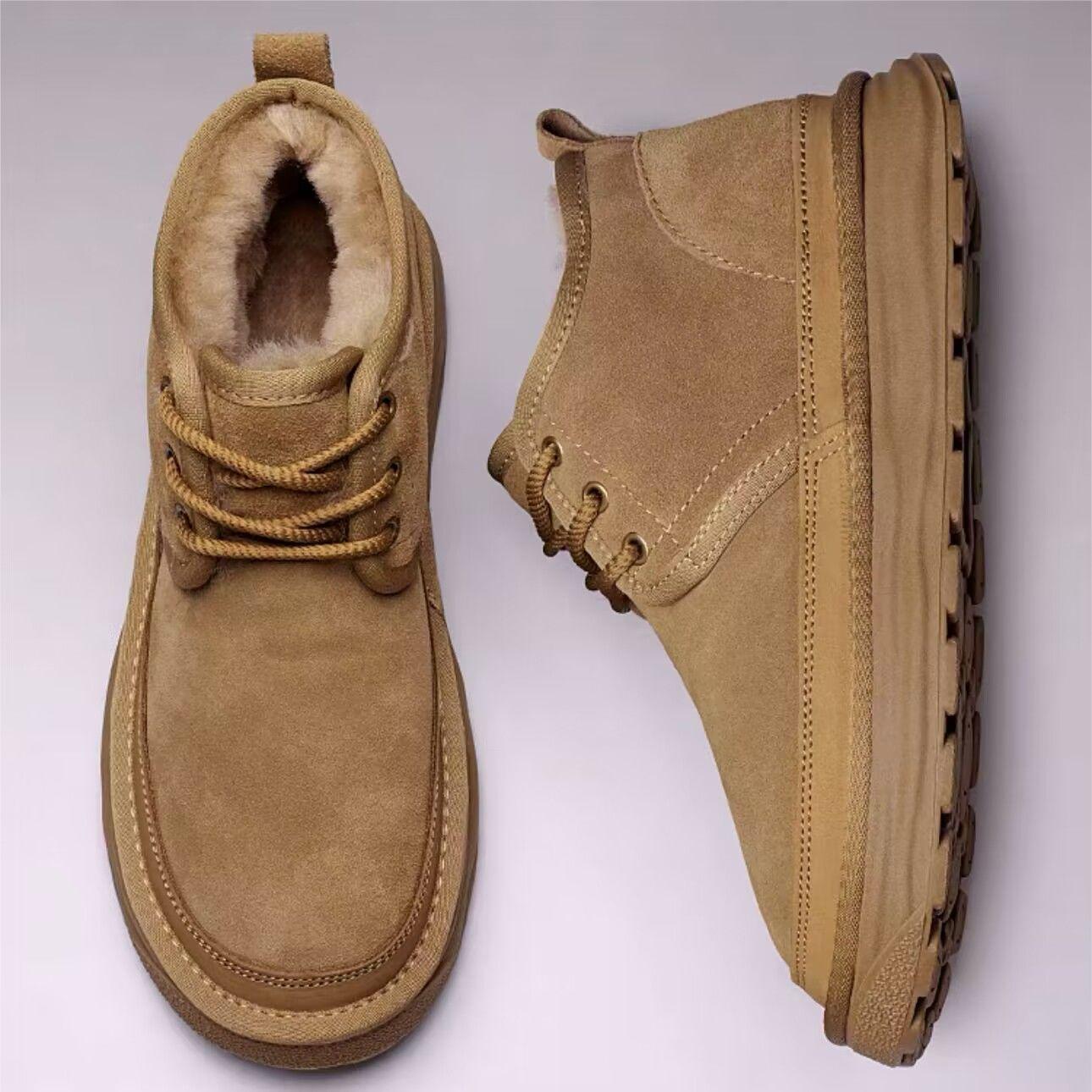 

Чоловічі зимові черевики Northeast 2025 на хутрі з флісовою підкладкою - Теплі, товсті на шнурівці, нековзкі зимові черевики до щиколотки 40