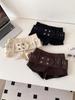 American Retro Low-Waist Corduroy Belted Shorts for Women - Autumn/Winter Fashion