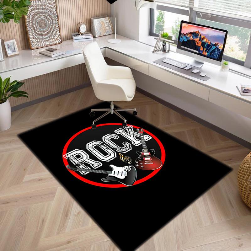1Pc Musical elements Printed circular carpet, home door mat, outdoor travel protection carpet A7
