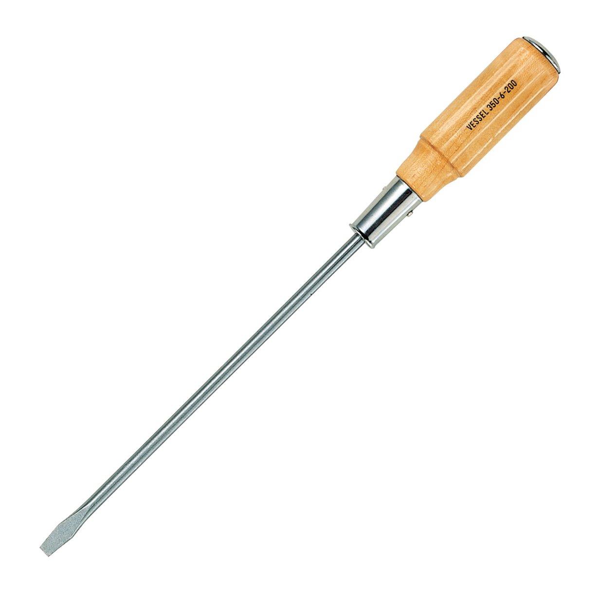 

VESSEL Wooden Handle Penetration Screwdriver Shaft x 200 350 (Long Type) -6