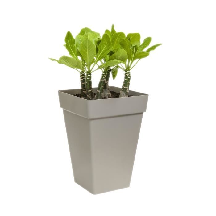 ELHO Bac à fleurs Loft Urban Carré Haut - Ø 37 x H 51 cm - Extérieur - 100% recyclé - Blanc
