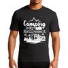 Fashion Tshirt Solid Color Teenagers Round Neck Tshirt Brand Camping Is My Retirement Plan Cool Men Tops Minimalist Teeshirt