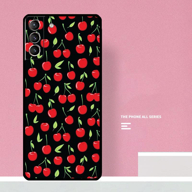 Food Fruit Red Cherry Phone Case For Samsung Galaxy S26 S23 Ultra S20 S21 S22 S24 S25 Plus S10 S25 FE Cover Coque