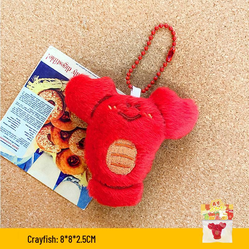 Plush Food Doll Charms: Cute Keychain Ornaments with Squeaky Small Dolls
